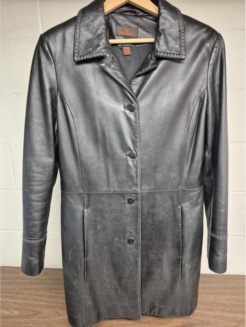 Danier Women's Genuine Leather Black Coat